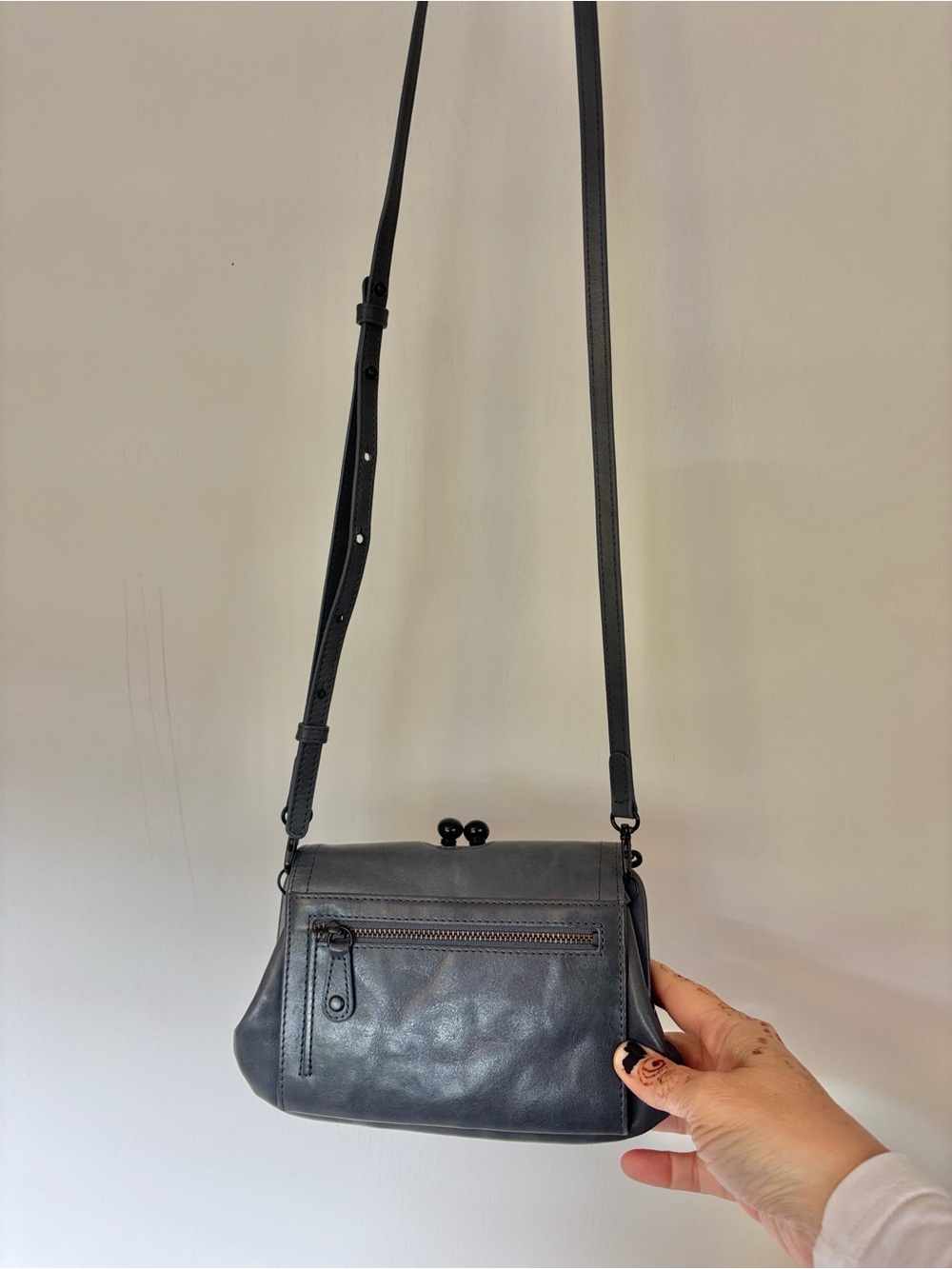 Aunts & Uncles Mrs Whoopie Pie Grey Leather Crossbody Wallet Clutch 3in1 German - Picture 4 of 12
